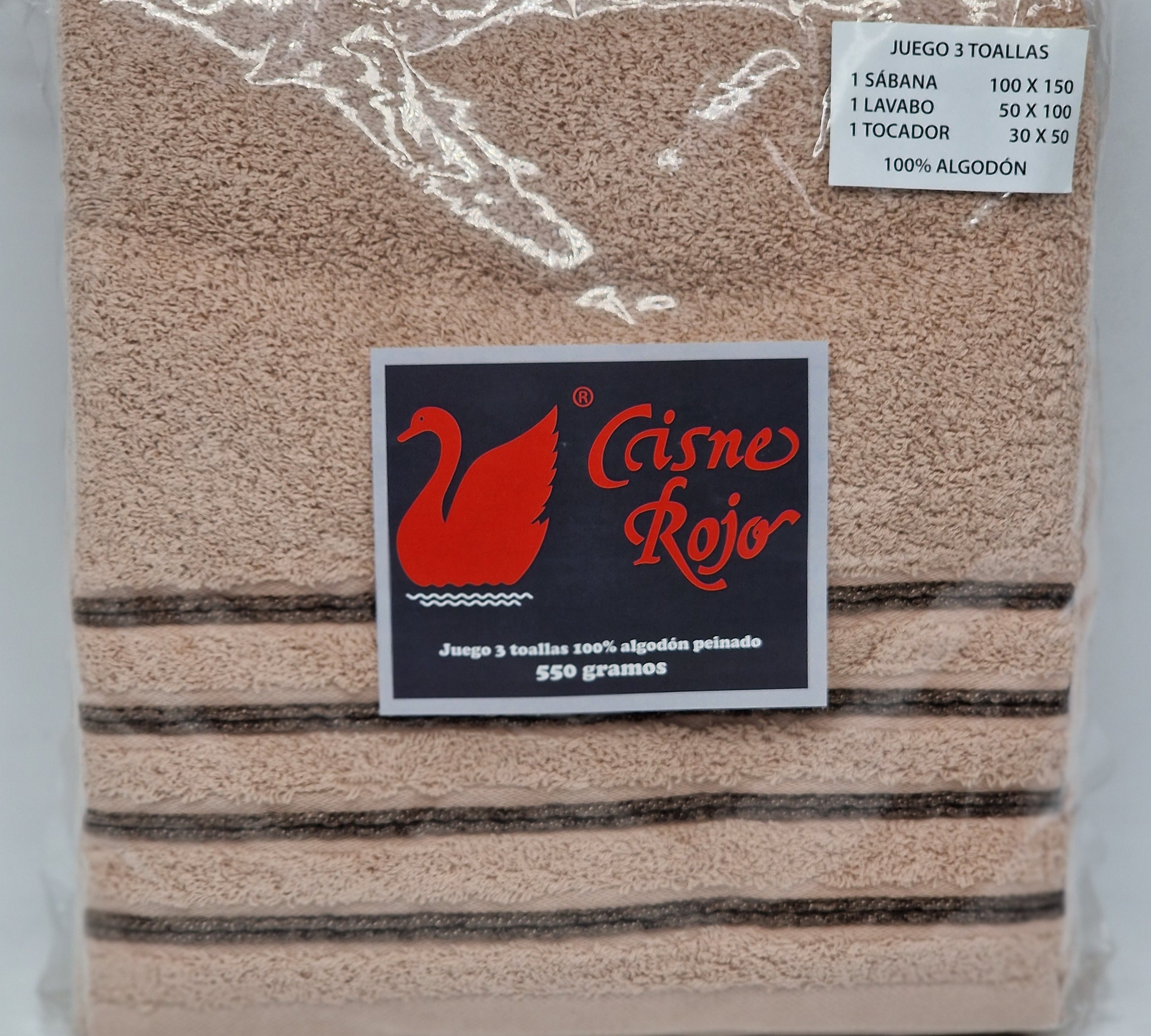 Juego de Toallas Baño 100% Algodón Peinado, 550 GR/M2