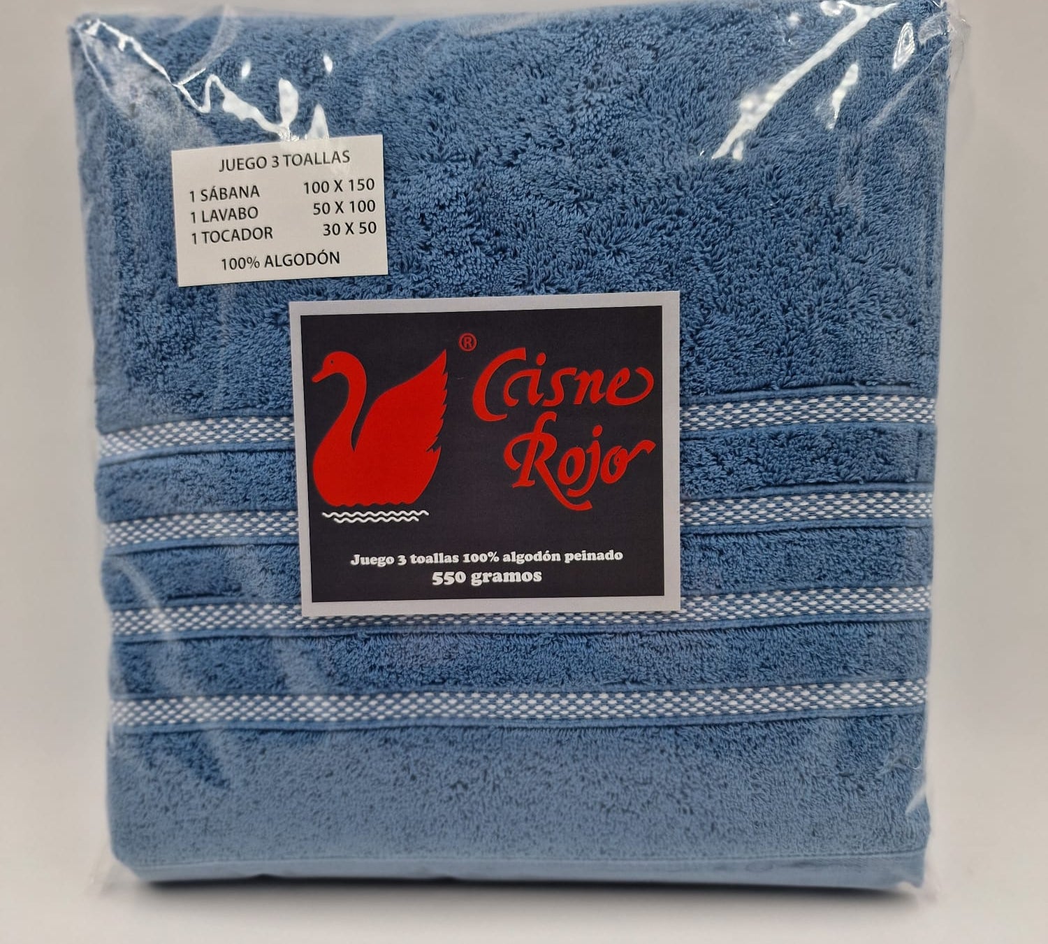 Juego de Toallas Baño 100% Algodón Peinado, 550 GR/M2