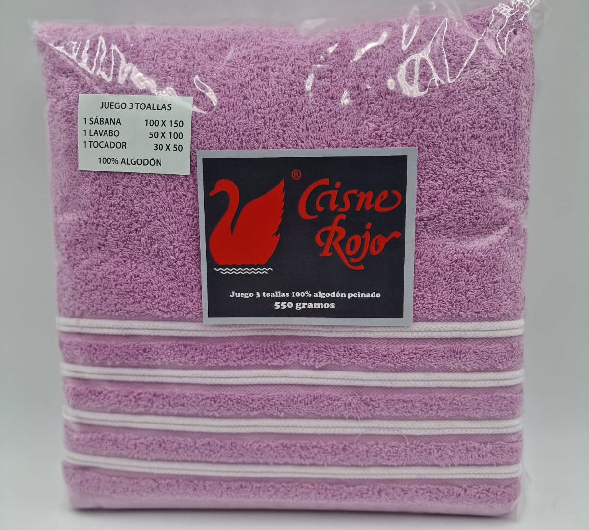 Juego de Toallas Baño 100% Algodón Peinado, 550 GR/M2